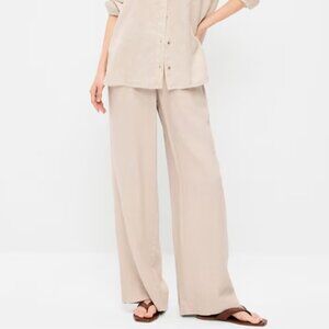 Old Navy High Rise Wide Leg Linen Blend Womens Pants Comfort Waist Size Large